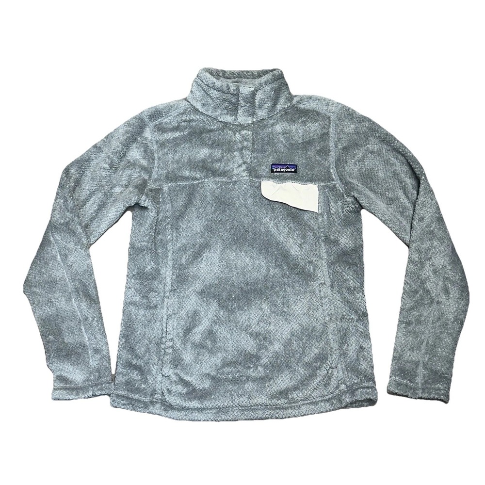 Patagonia Women's Re-Tool Snap-T Gray Pullover Sweater Front Pocket - Size S
